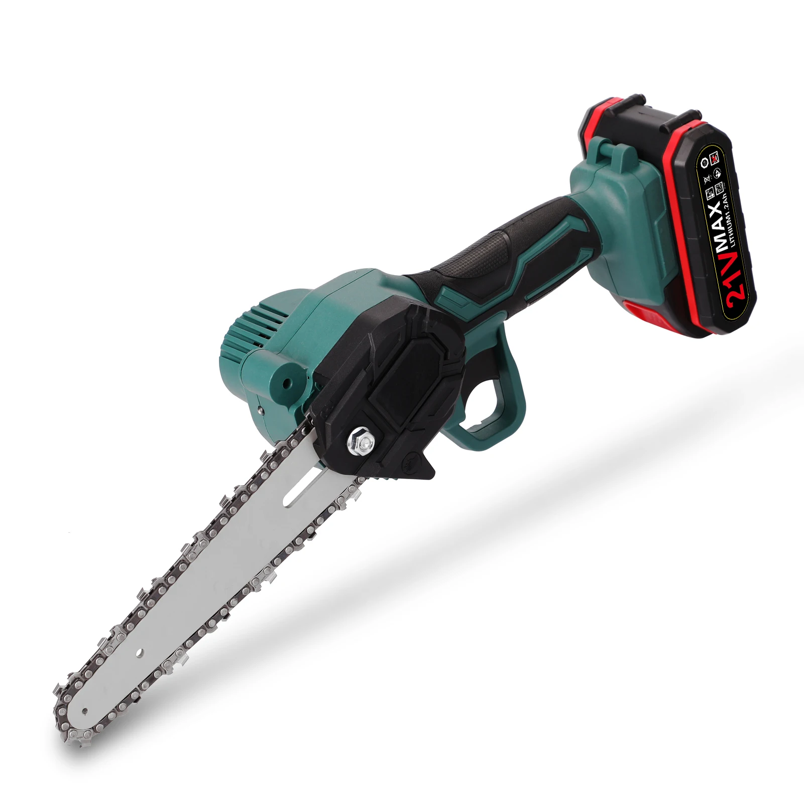 Mini sierra de poda eléctrica portátil, 21V, 1200mAh, mango ergonómico duradero, sierra de cadena portátil de poco ruido para ramas de árboles y patio
