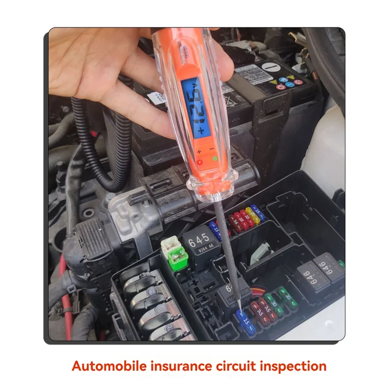 자동차 테스트 라이트 3-60V DC 디지털 라이트 테스터(전압계 포함) LCD 백라이트가 있는 자동 회로 테스터