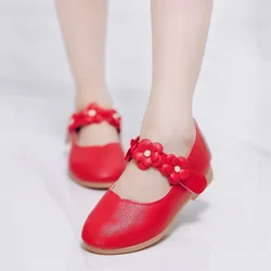 Zapatos Niña Girl Leather Shoes New Flat Princess Shoes Flower Single Shoe Fashion Mary Jane Shoes Child Shoe Dress for Girls