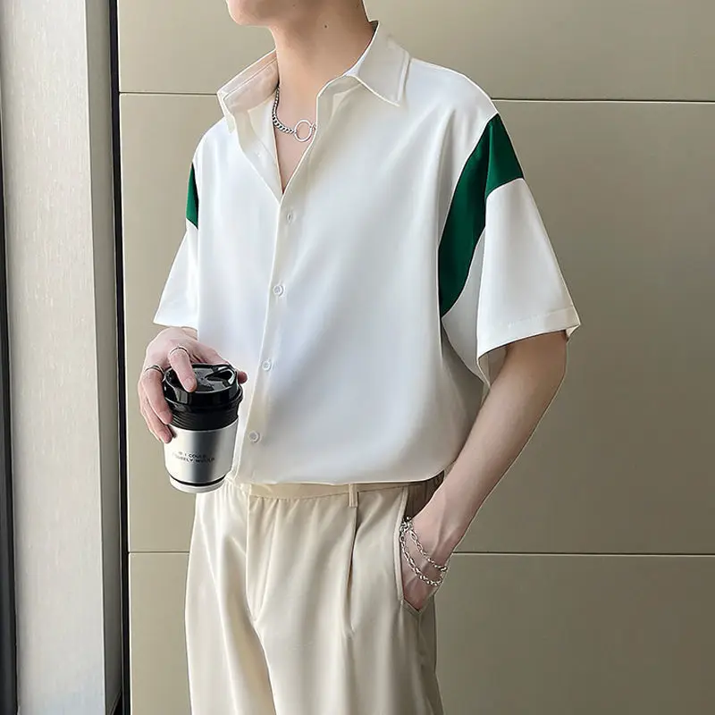 

2023 Summer New Fashion Shirt Men Short-sleeved Men Drape Comfortable Casual Shirt All-match Boutique Clothing Simple Style