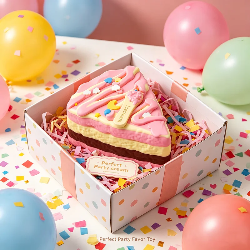 

Pink Triangle Cake Squishy Toy Food Grade Slow Rising Squeeze Fidget Toy Kids Pretend Play Dessert Toy Party Gift