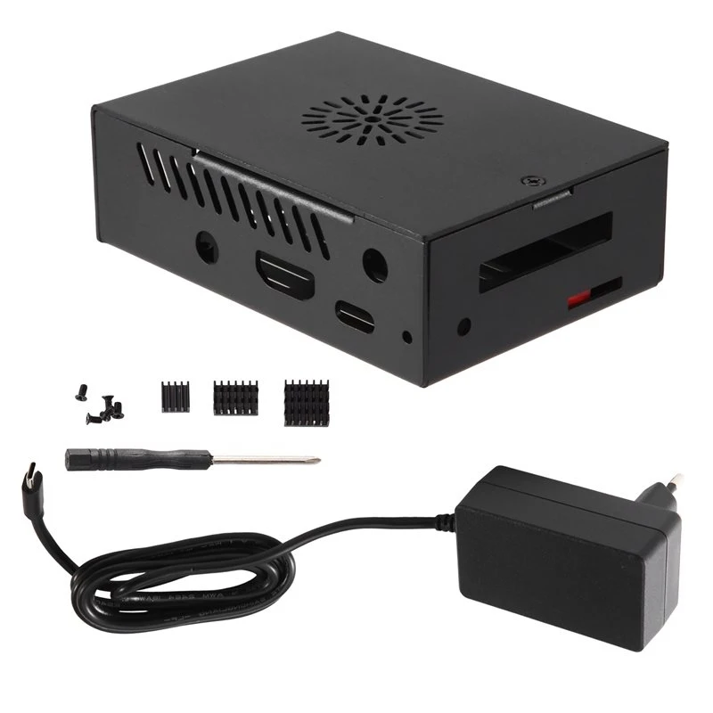 11.11For Orangepi 4 PRO Metal Case Enclosure Expansion Board Fan Active Cooling EU Plug For Orangepi 4 PRO