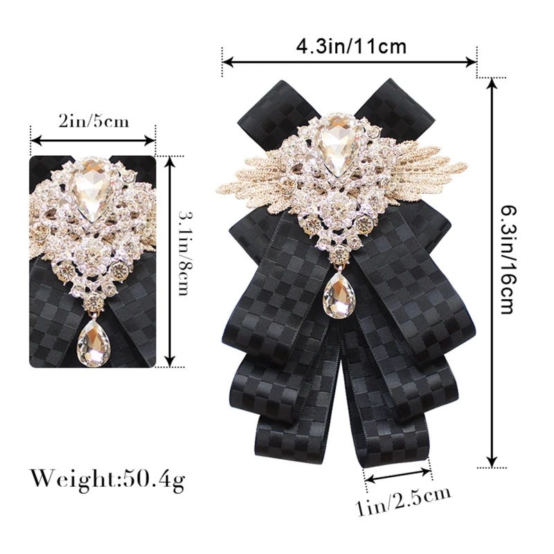 Jabot Collar Brooch Pin Fashion Neck Tie Bow Tie for Rhinestone Brooch Collar Fl