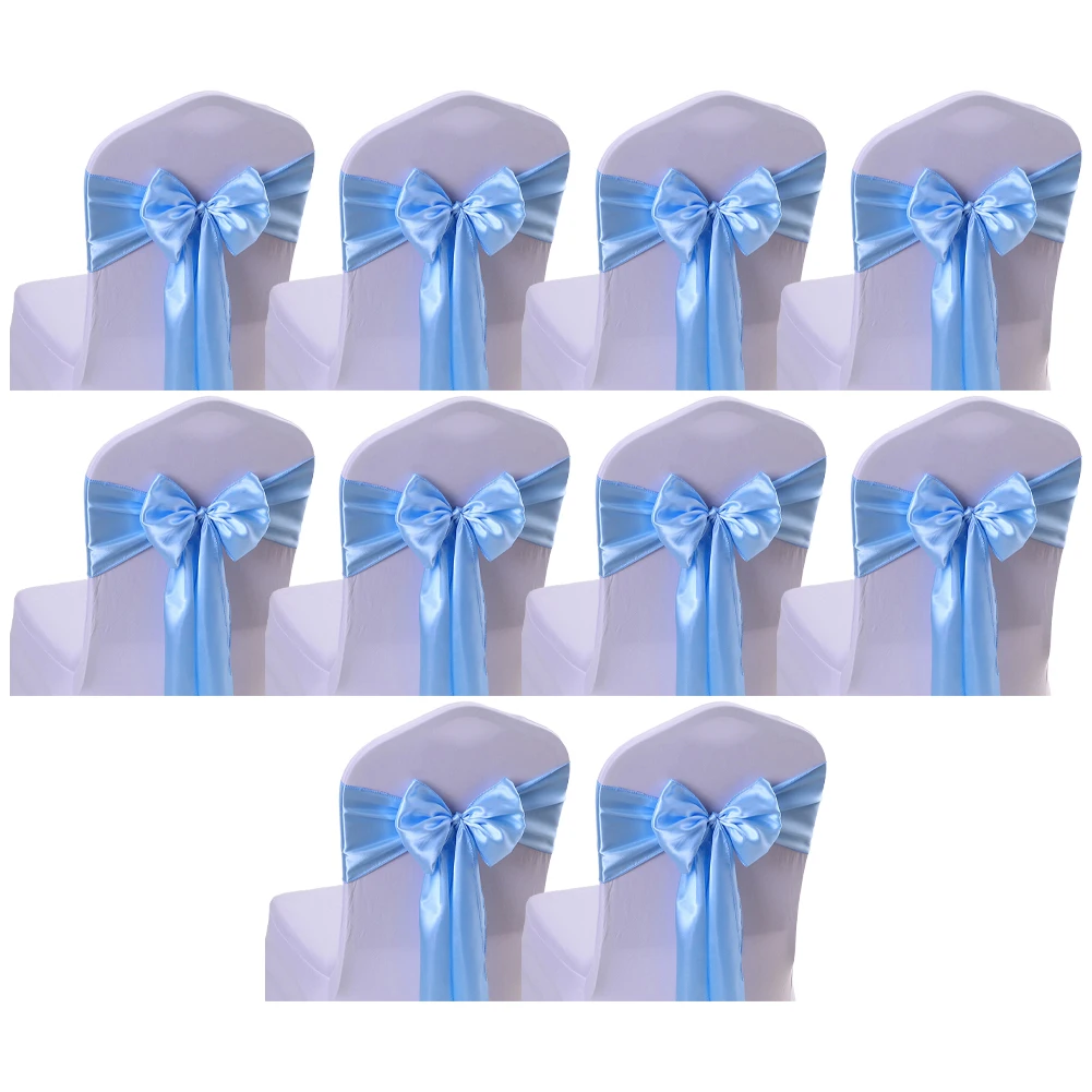 Satin Chair Sashes 10 Pcs for Event Decorations Enhance Your For Wedding and Party with Trendy and Reusable Bands