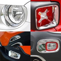 ABS Chrome For Jeep Renegade 2015 2016 2017 2018 Accessories Car Front Light Headlamps Eyebrow Trim Cover External Accessories