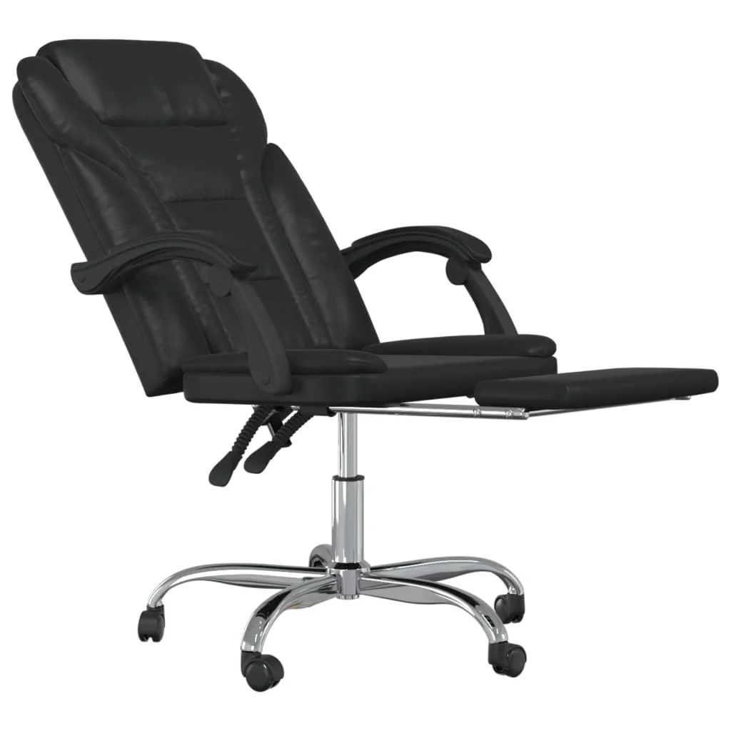 Black leather office recliner chair