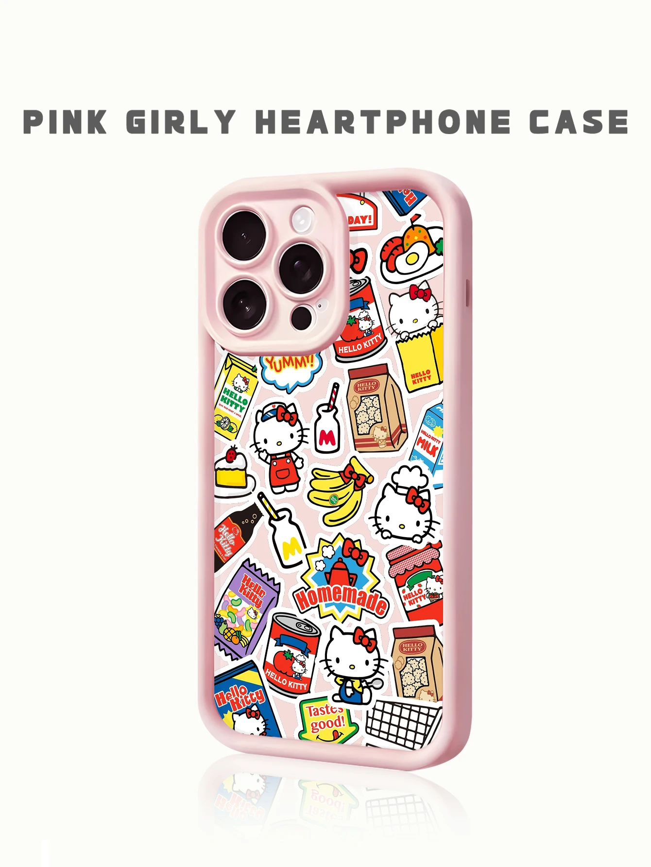 

Licensed Hello Kitty Grocery Print Phone Case - Kawaii Shockproof Cover for GirlsiPhone15/16/17/13/11/14promax/air/12