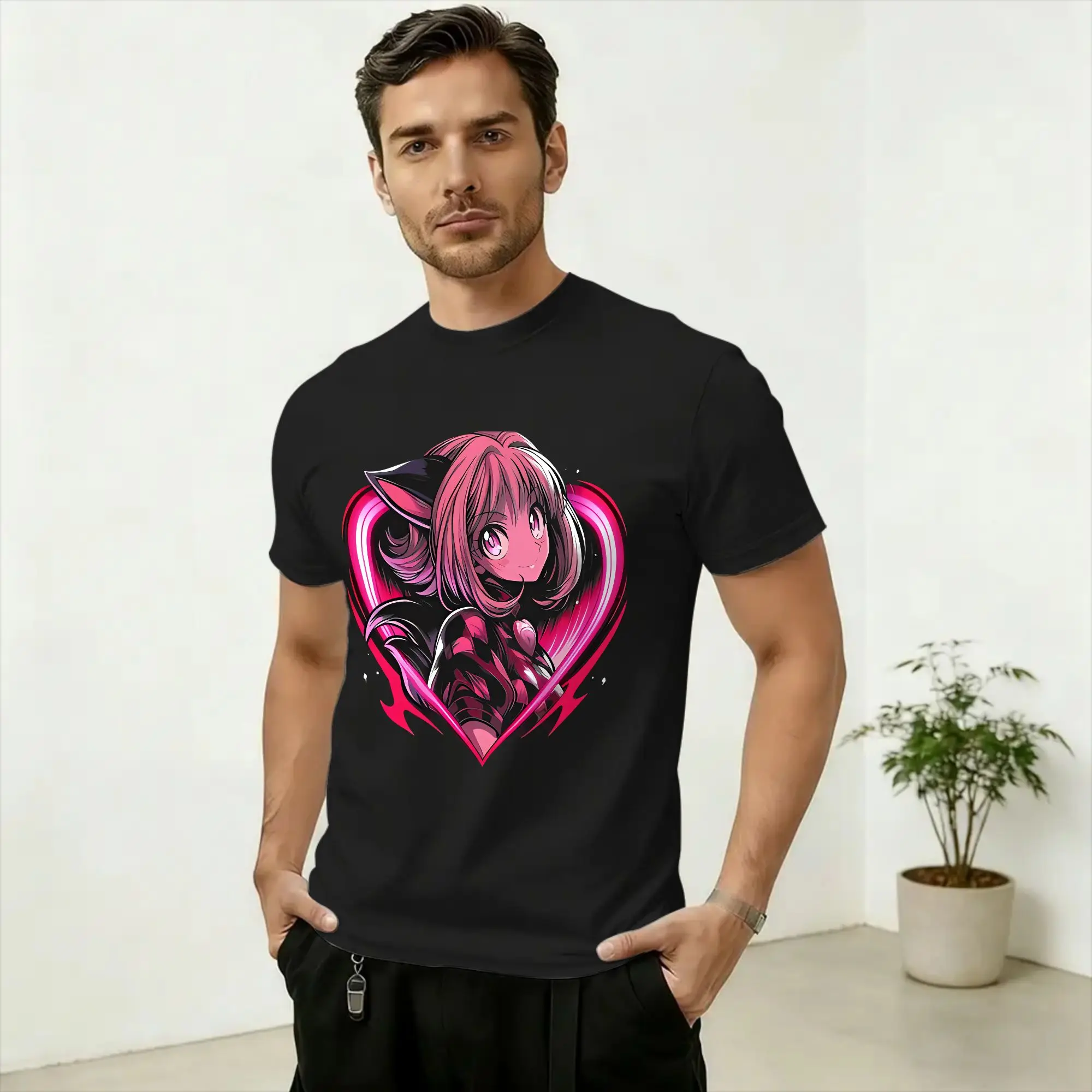 Tokyo Mew Mew Men T Shirts  Novelty Tee Shirt Short Sleeve Crewneck T-Shirts Cotton Summer Tops
