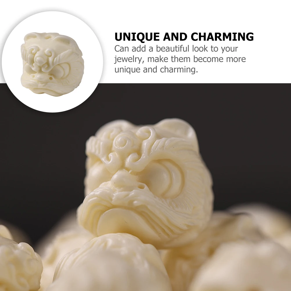 

3 Pcs Resin Beads for Jewelry Making Necklace Bracelet DIY Crafts Decoration Simulated Ivory Fruit Lucky Charm
