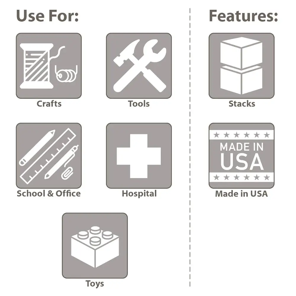 09514 Caixa de ferramentas de plástico Probox com bandeja removível para ferramentas, armazenamento de hobby ou artesanato, 14 polegadas x 8 polegadas x 8 polegadas, vermelha