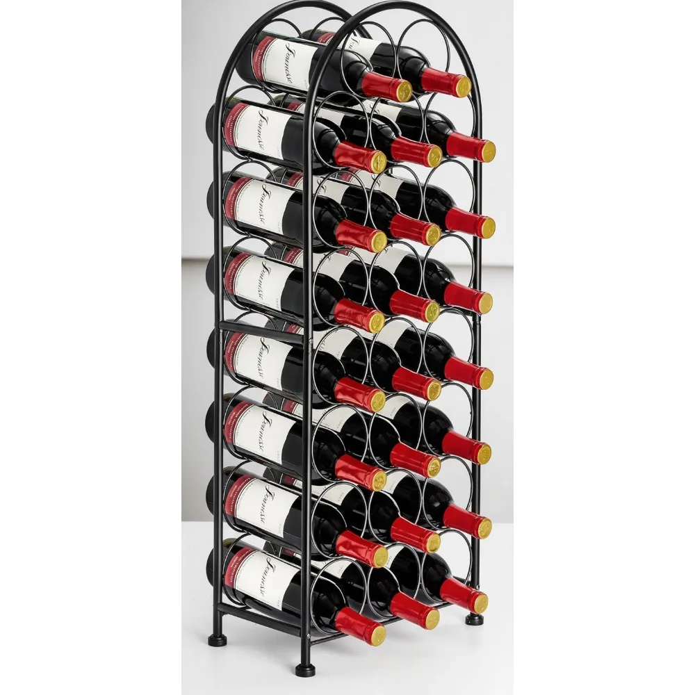 

Элегантная напольная винная полка — вмещает 23 бутылки, металлическая подставка для домашнего хранения в кухонном бара