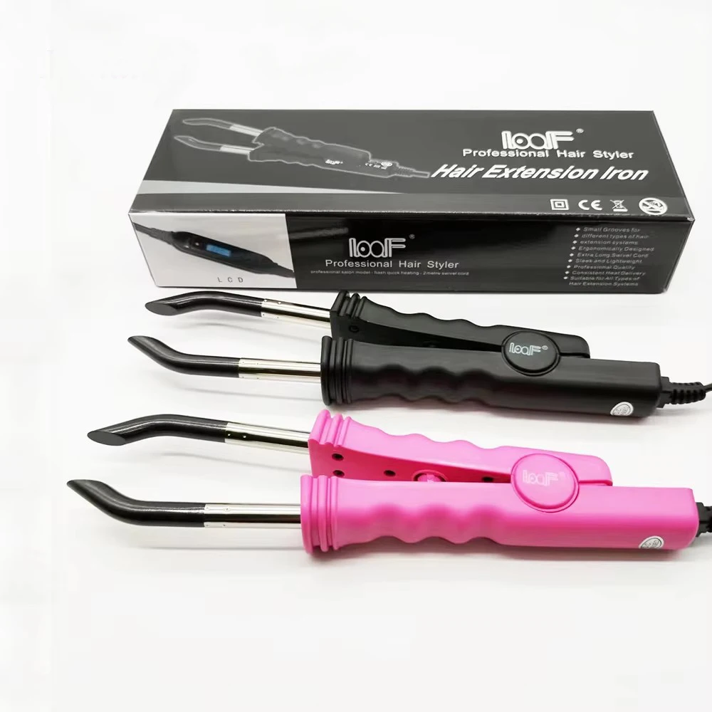 Loof Hair Extension Fusion Connector Hair Connector / Hair Extension Fusion Iron / European Plug 220V / US Plug 110V Black Pink image 2