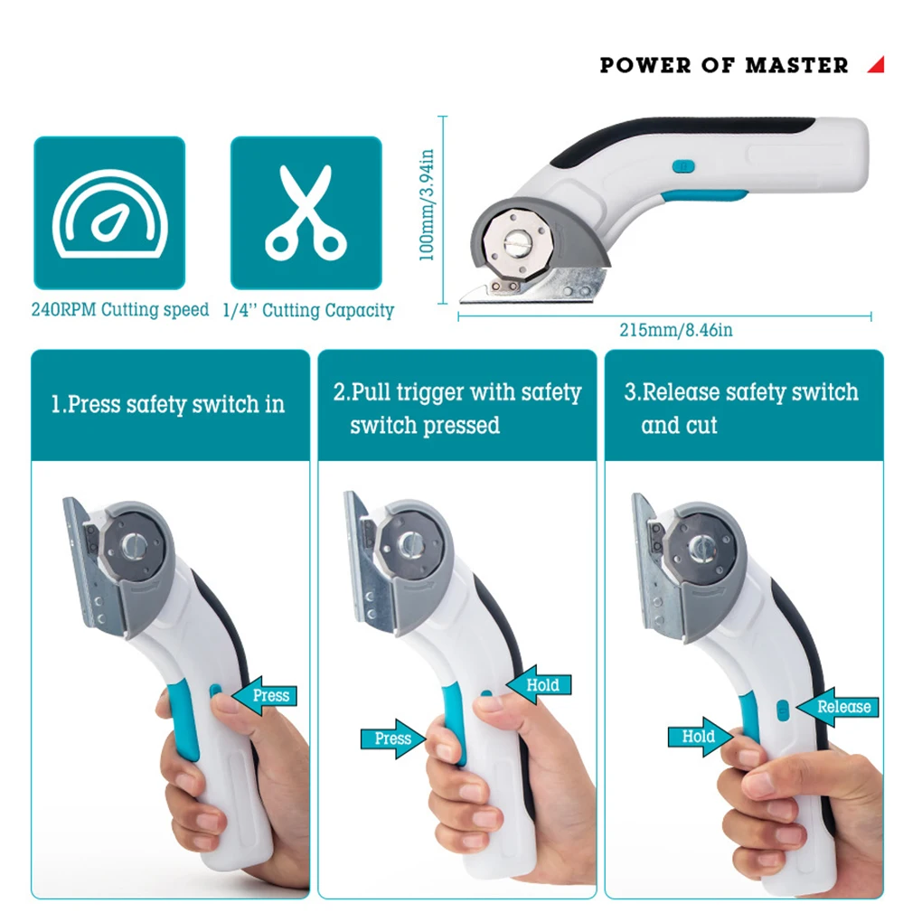 Nieuwe draadloze elektrische kleermakersschaar USB-opladen Geschikt voor het snijden van katoen, stof/leer/doek en andere materialen