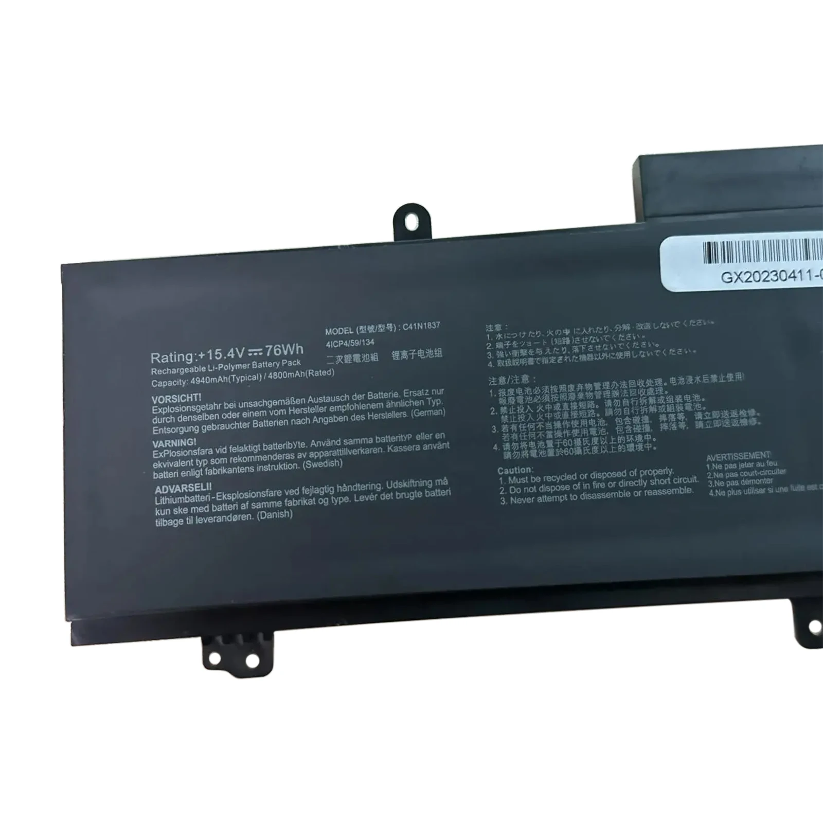 Imagem -06 - Yoofan-bateria do Portátil para Asus C41n1837 0b20003380100 Gu502gu Gu502gv Gu532gu Gx502gv Gx502gw 15.4v 76wh