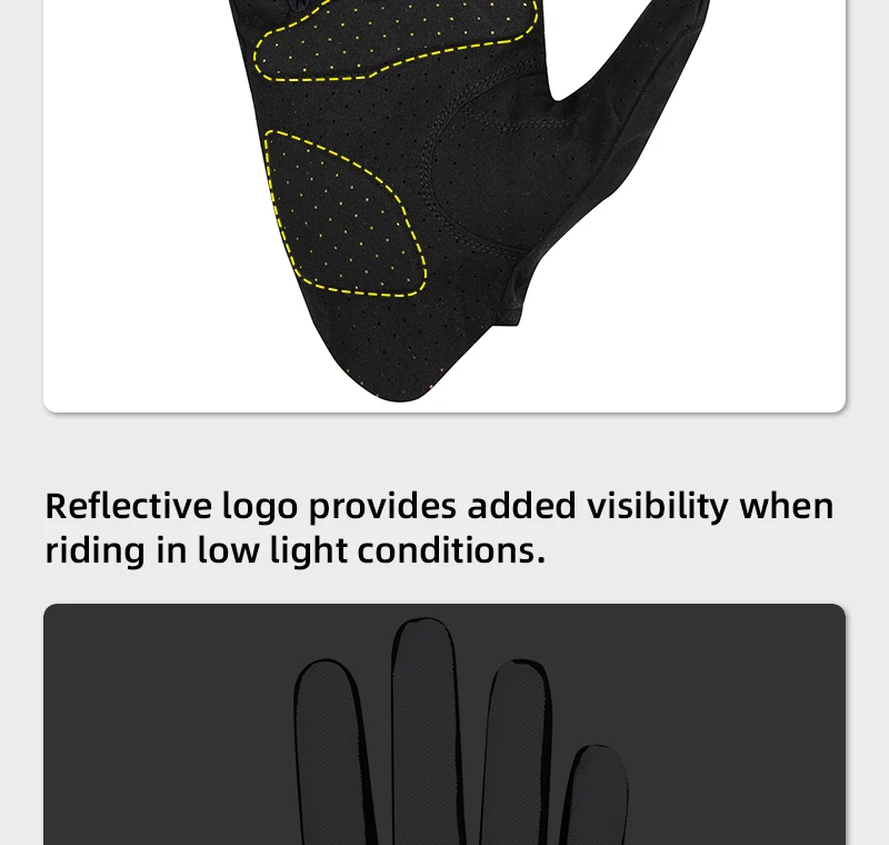 YKYWBIKE Fahrradhandschuhe Vollfinger Fahrrad Reithandschuhe XRD Stoßdämpfende Mountain Road Bike MTB Outdoor Sporthandschuhe – Detail 9