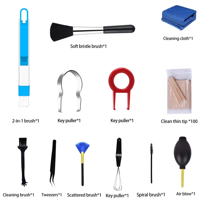 Cleaning Kit Keycap Puller Speaker Clean Phone Charging Port Cleaning Tool For Keyboard Airpods Earbuds Camera USB Port