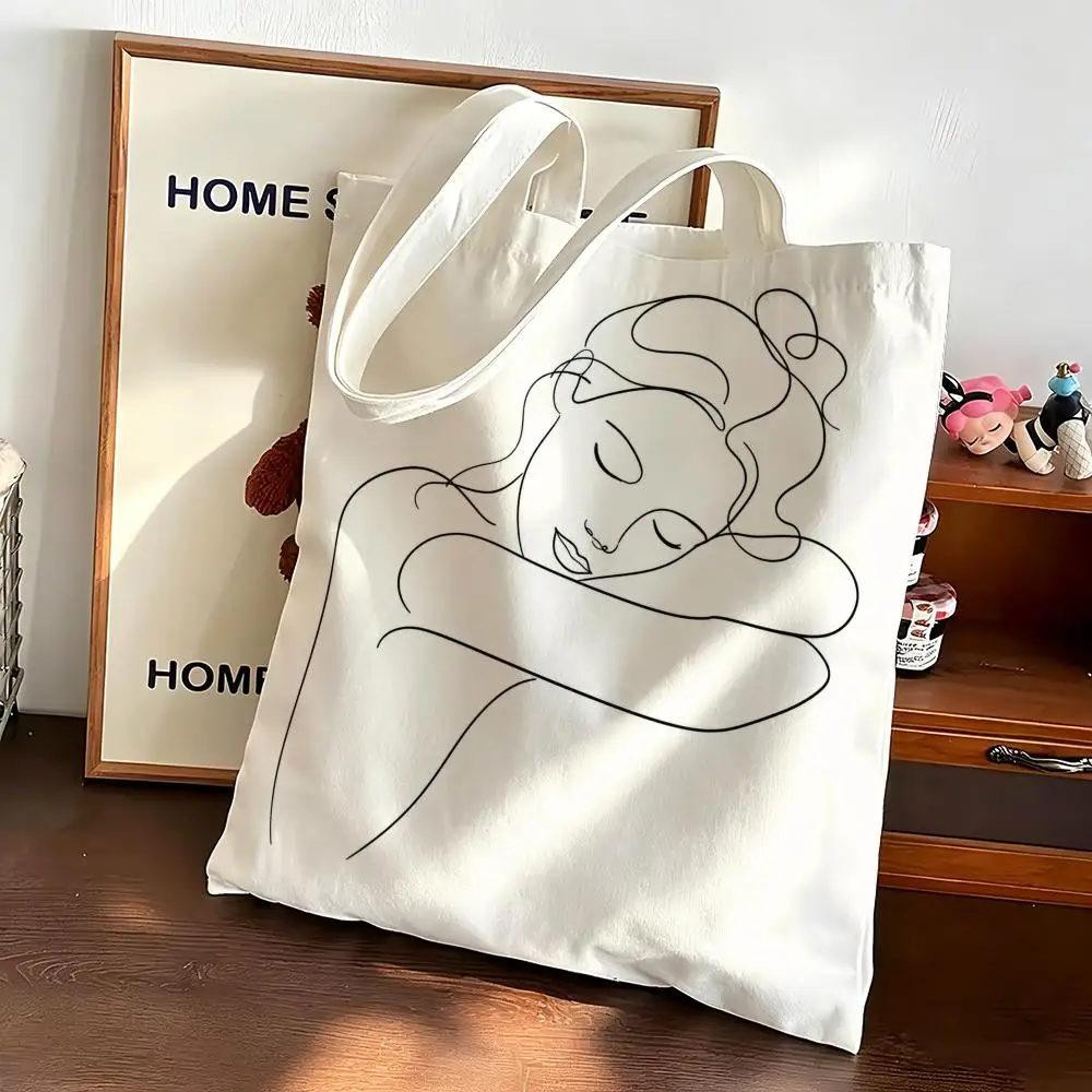 Ultra-minimalist line drawings Storage Bags Canvas bags are suitable for going to class, shopping, gifts, and commuting