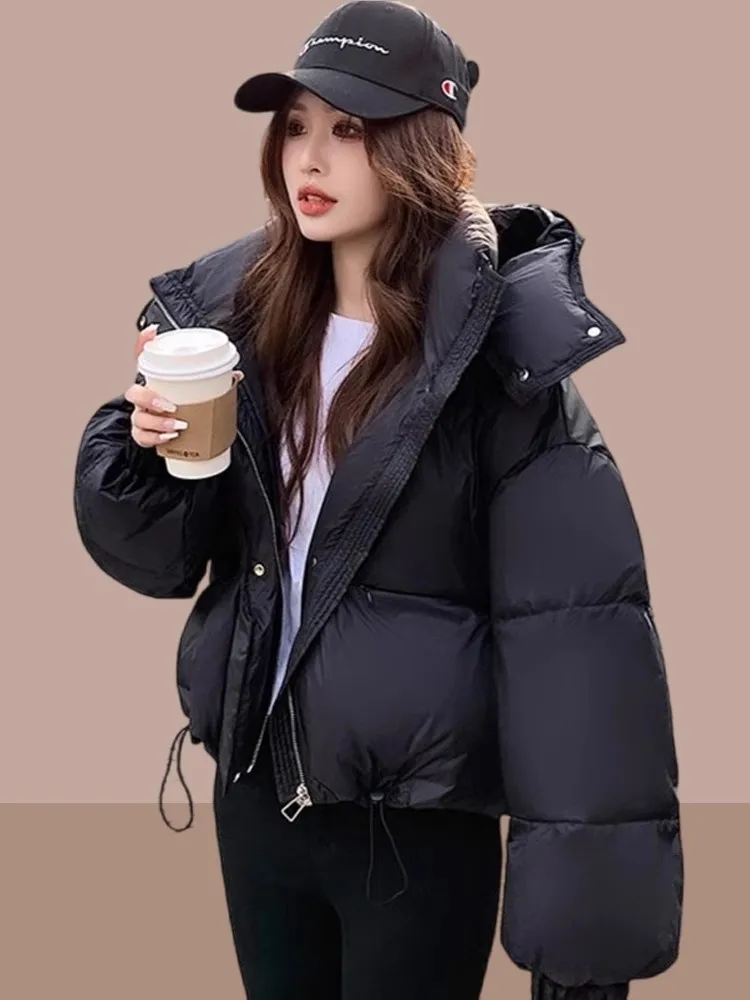 

Женская утепленная стеганая куртка-пуховик из хлопка для осени и зимы, короткое пальто в корейском стиле, однотонное, для повседневной носки