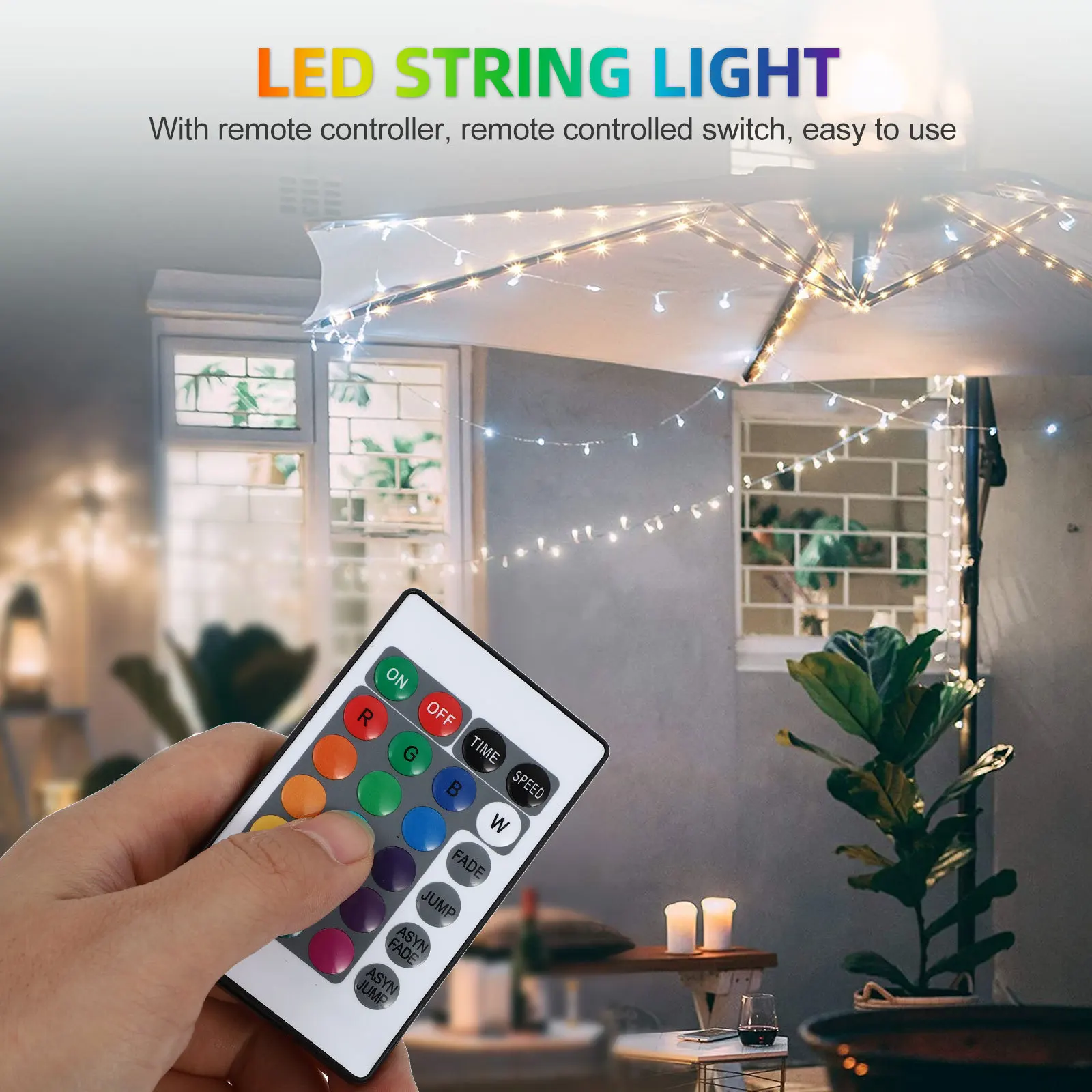 Światła solarne do parasola ogrodowego 1 zestaw, wodoodporne, o niskim poborze mocy, jasne, wydajne, łatwe w montażu.