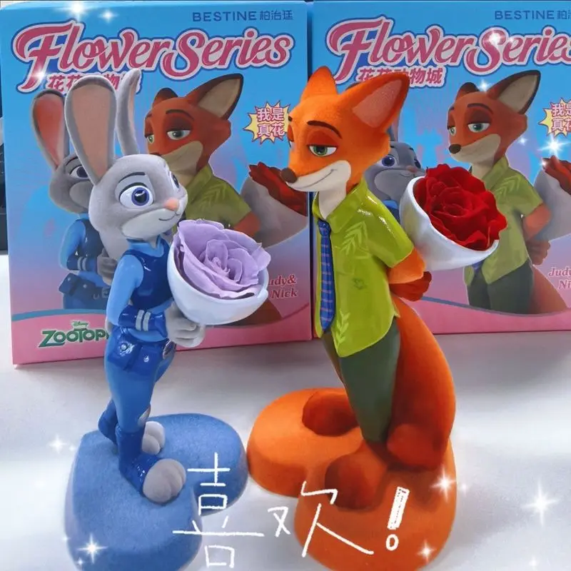 

2025 подлинная новая серия Disney Flower Zootopia, слепая коробка, Джуди, Ник Хоппс, Уайлд, милый орнамент, коллекционная игрушка, праздничные подарки для девочек