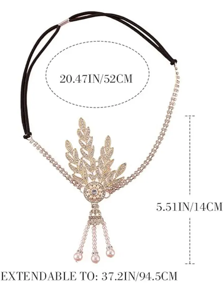 Set De Accesorios Vintage Años 20 – Diadema De Plumas, Collar, Pendientes, Guantes Y Boá