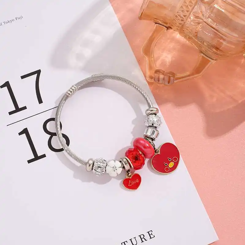 Bt21 Bts MANG COOKY TATA derivative peripherals DIY bracelet beads cartoon fashion cosplay accessories Korean niche luxury gi view 3