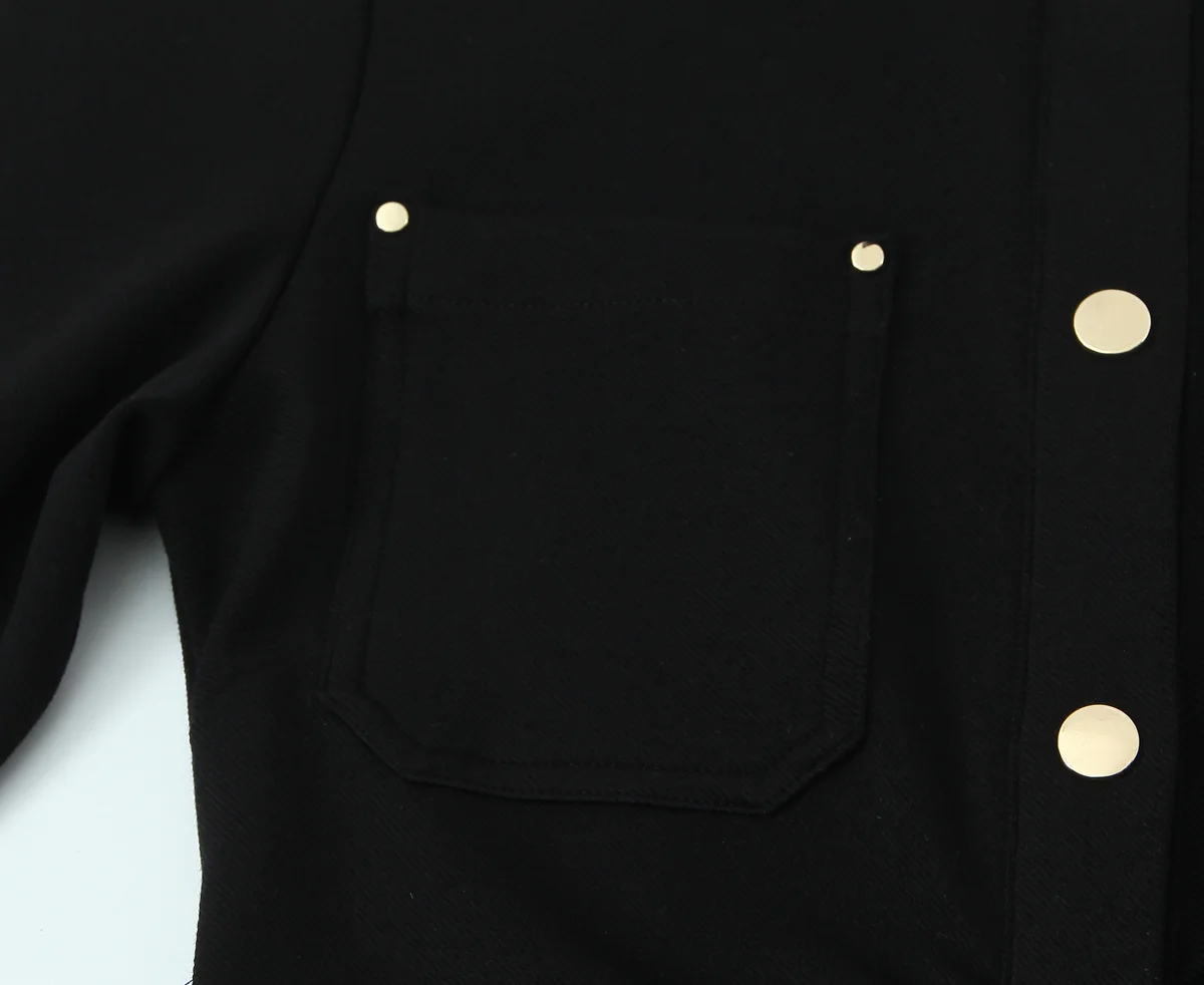 Autumn Long Sleeve Pleated Slim Fit Shirt Dress Women's Elastic Mini Skirt Elegant Style Single Button Turn-down Collar