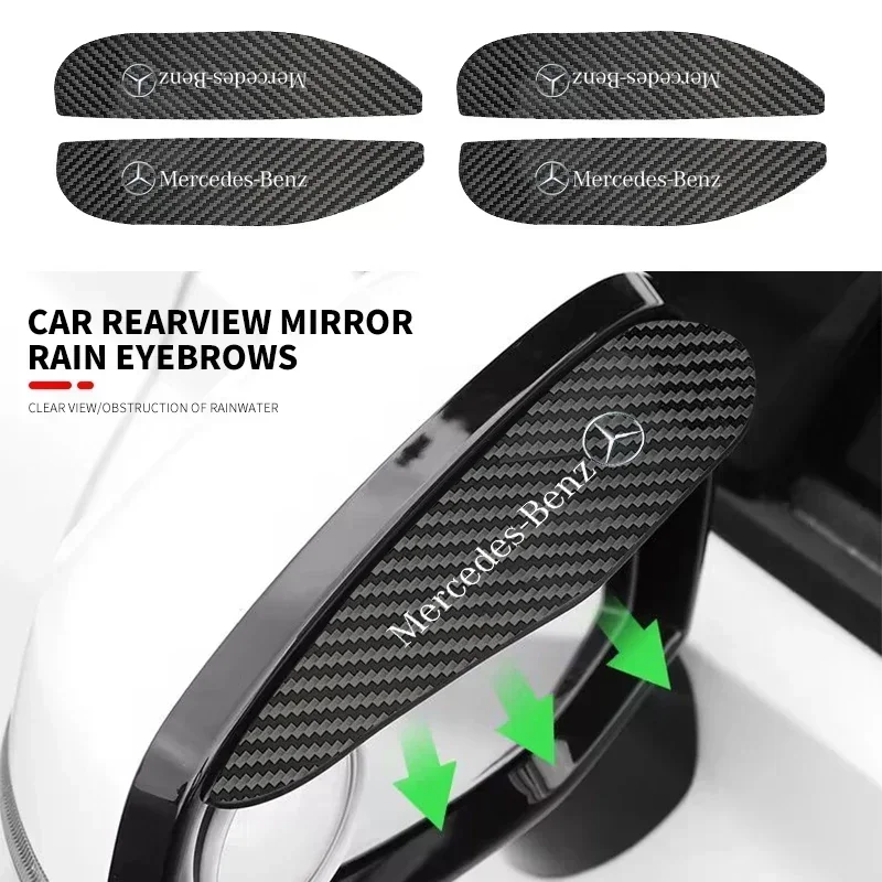 

2PCS Carbon Fiber Car Rearview Mirror Rain Eyebrow Visor for Mercedes Benz B/C/E/S Class A Class C200L GLC GLK New CLA GLA