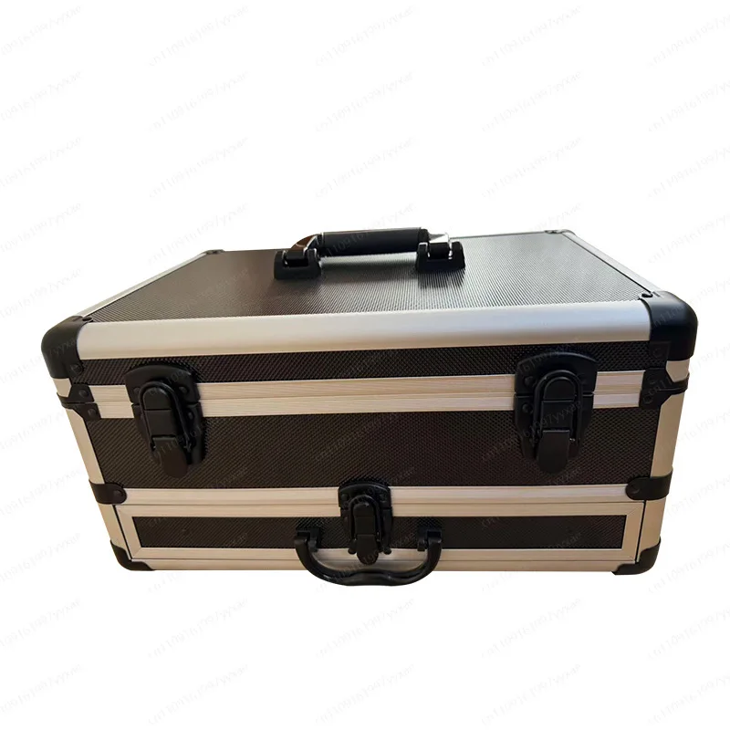Black aluminum alloy toolbox, portable drawer storage cabinet