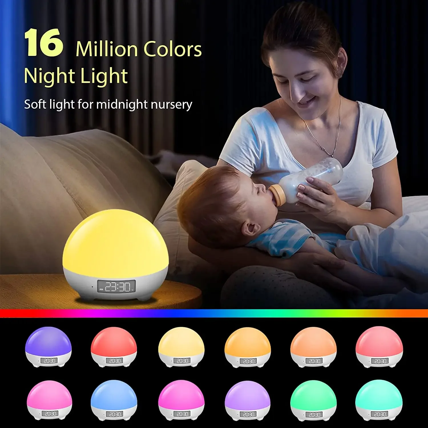 Máquina portátil de sonido de ruido blanco para bebé para dormir con luz nocturna 34 sonidos relajantes para bebés, niños y adultos