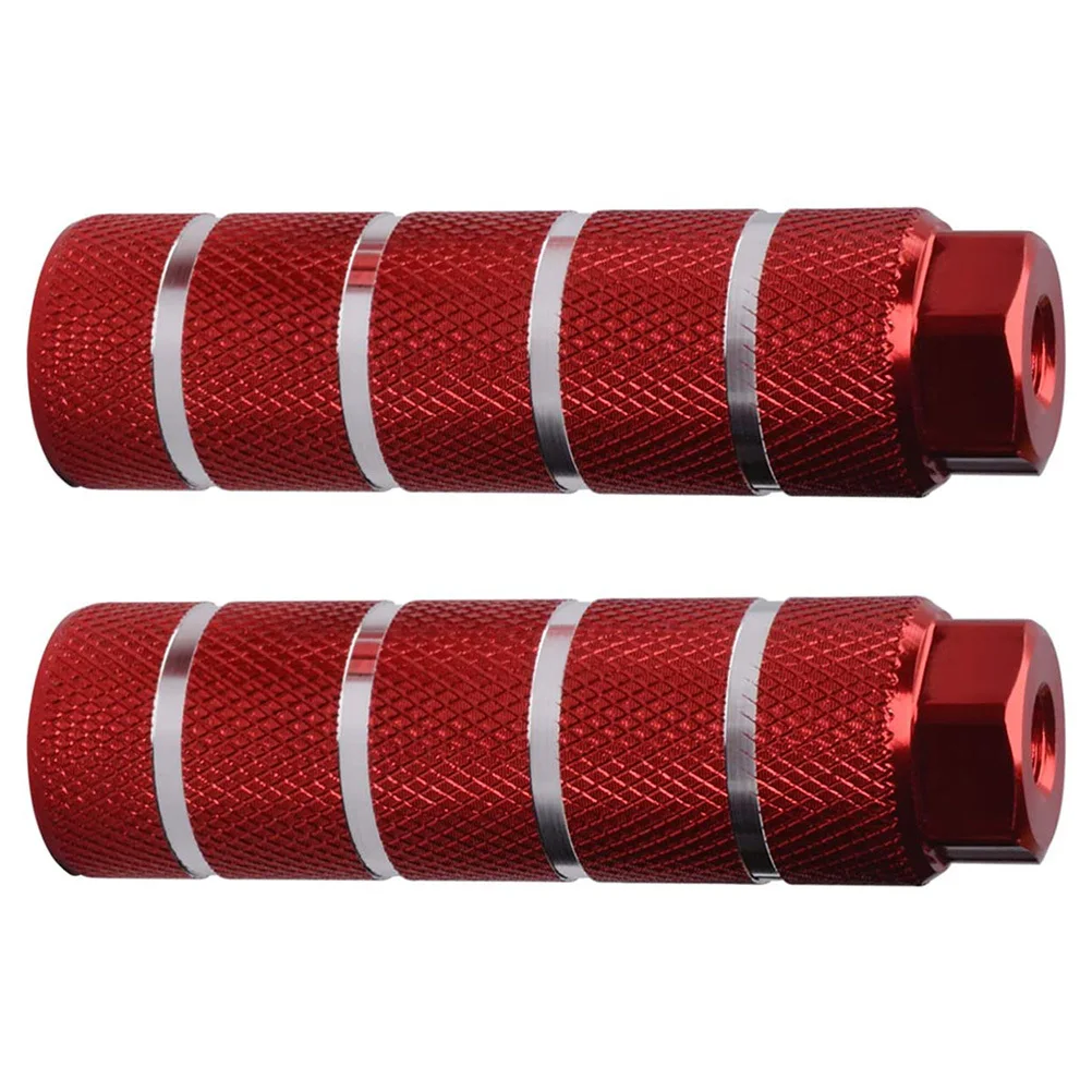 

1 Pair Mountain Bike Footrest Lever Red High Hardness Sturdy Back Axle Cylinder Pedal Accessory for Outdoor Riding Family Gift