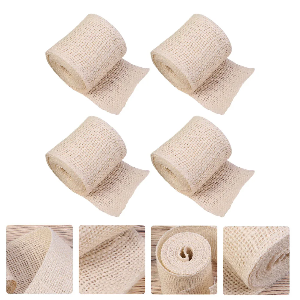

Premium Linen Ribbons Durable Decoration Diy Wrapping Festival Craft Band Reusable Cloth Rolls For Gift Packaging