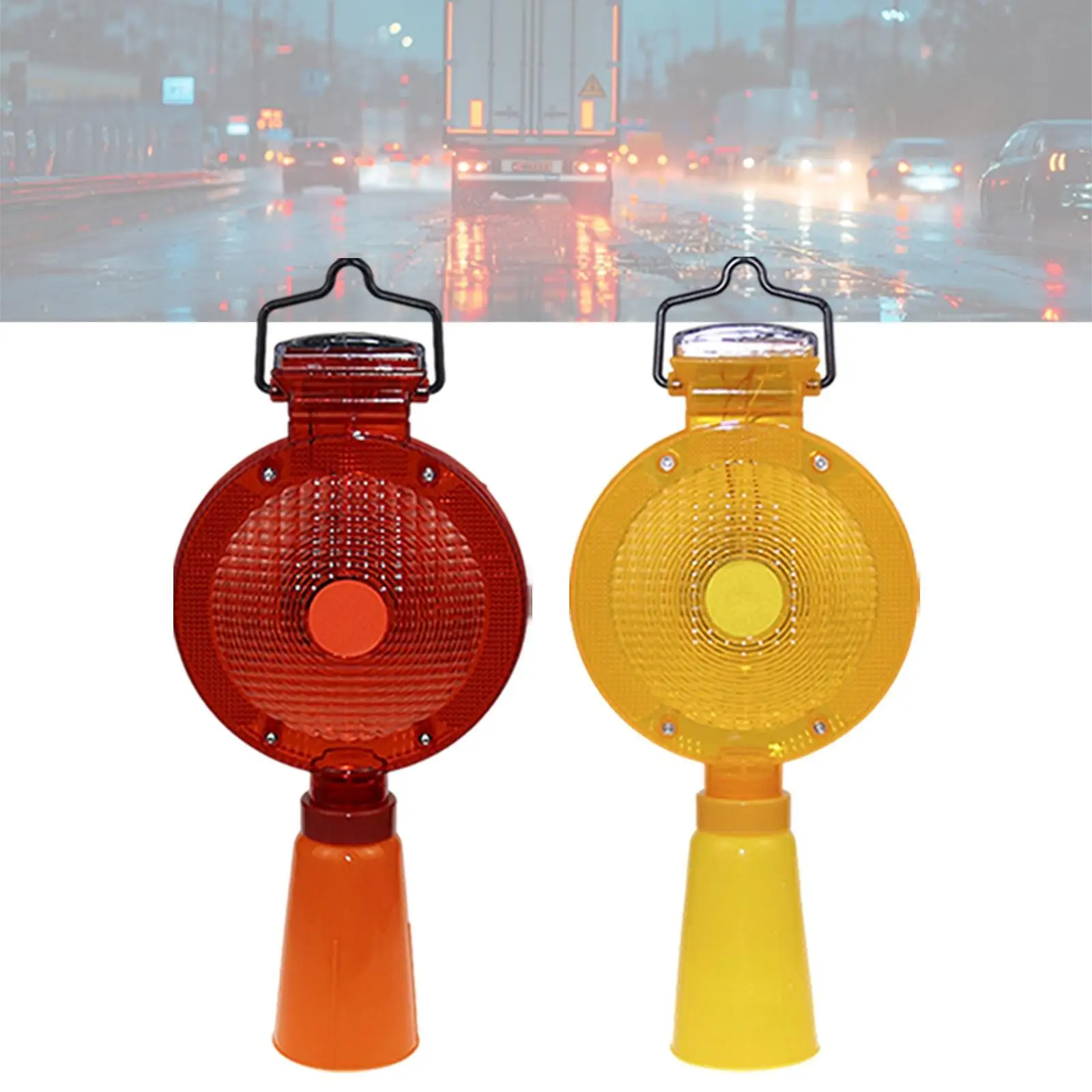 Safety Flashing Light Road Sign Waterproof Solar Strobe Warning Light for Industrial Construction Site Docks Workshops Emergency