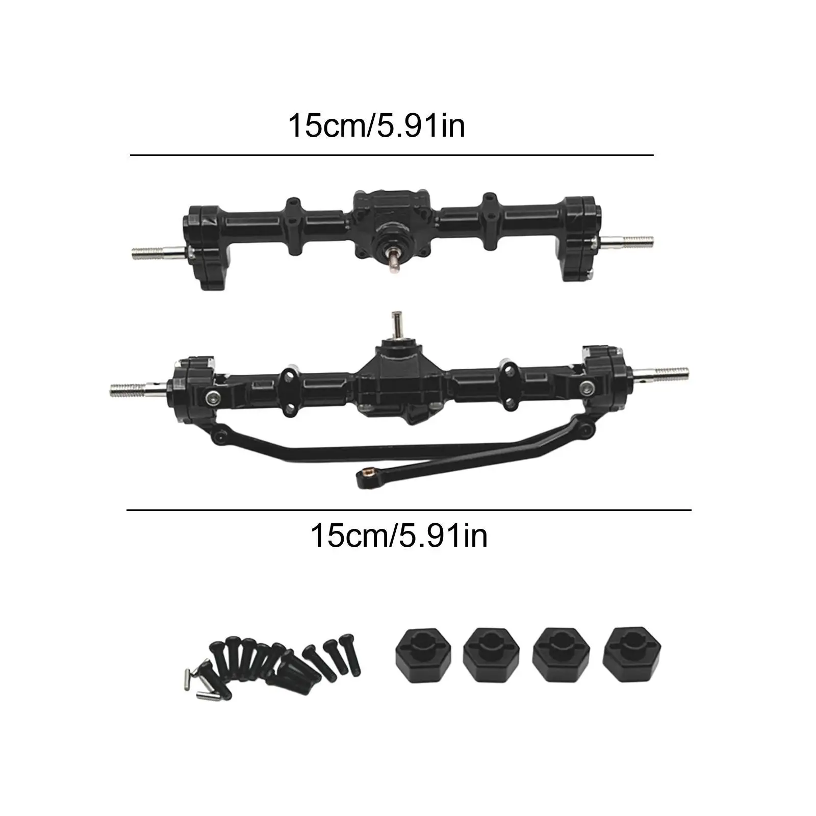 1/12 Zestaw części zamiennych przedniej i tylnej osi Części zamienne Metalowe osie portalowe Obudowa przedniej tylnej osi do modyfikacji MN168 RC Car