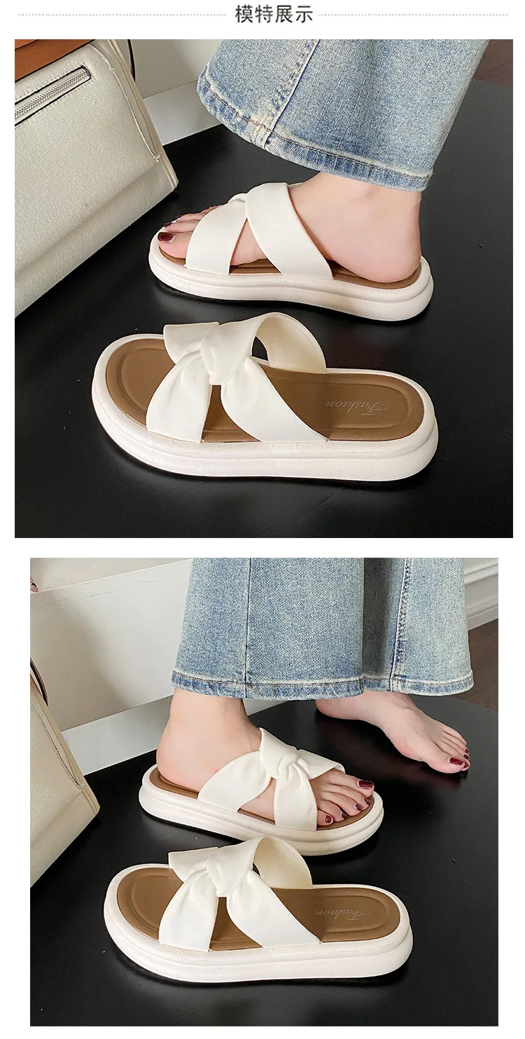 Modische Sommer frauen Hausschuhe Perle Casual Strand Schuhe Indoor Anti-Slip Oberbekleidung Heimgebrauch PVC Sohle Weibliche Schuhe – Detail 1