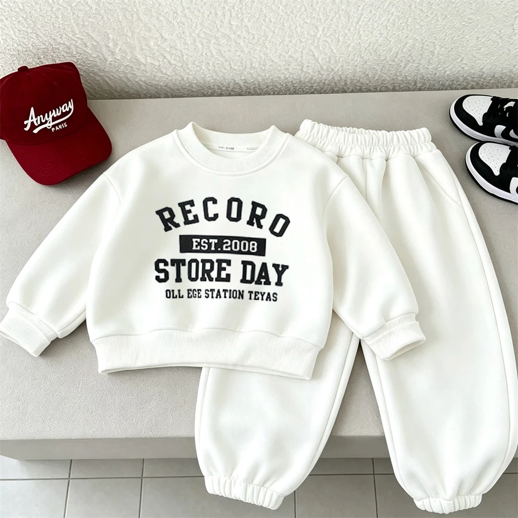 Letter Print Hoodie+Pants 2Piece Set Outer Wear Boys Spring Autumn Costume Long-sleeved Outfits Toddler New Sweatshirts Suits