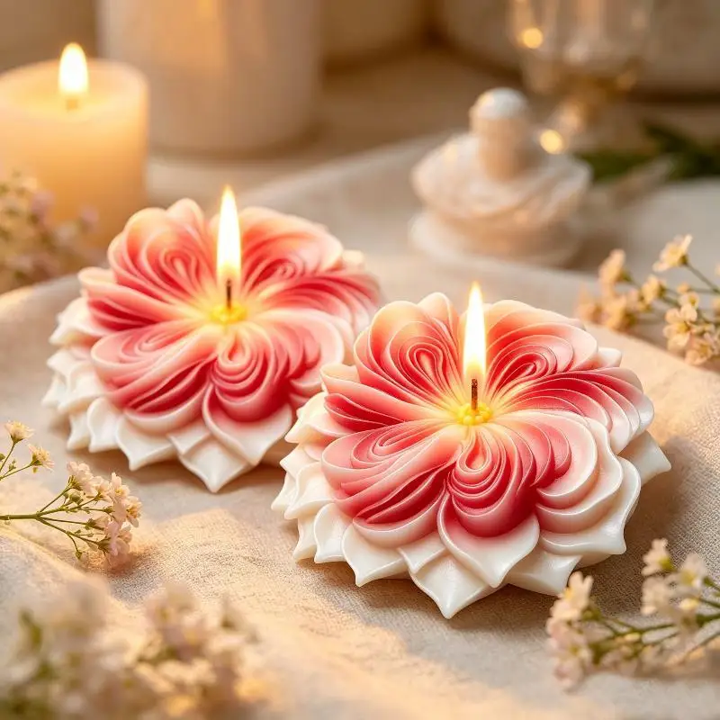 Cavity 3D Dahlia Flower Silicone Mold Crafts High-Temp Resistant Non-Stick Mold With Blooming Dahlia Easy Clean