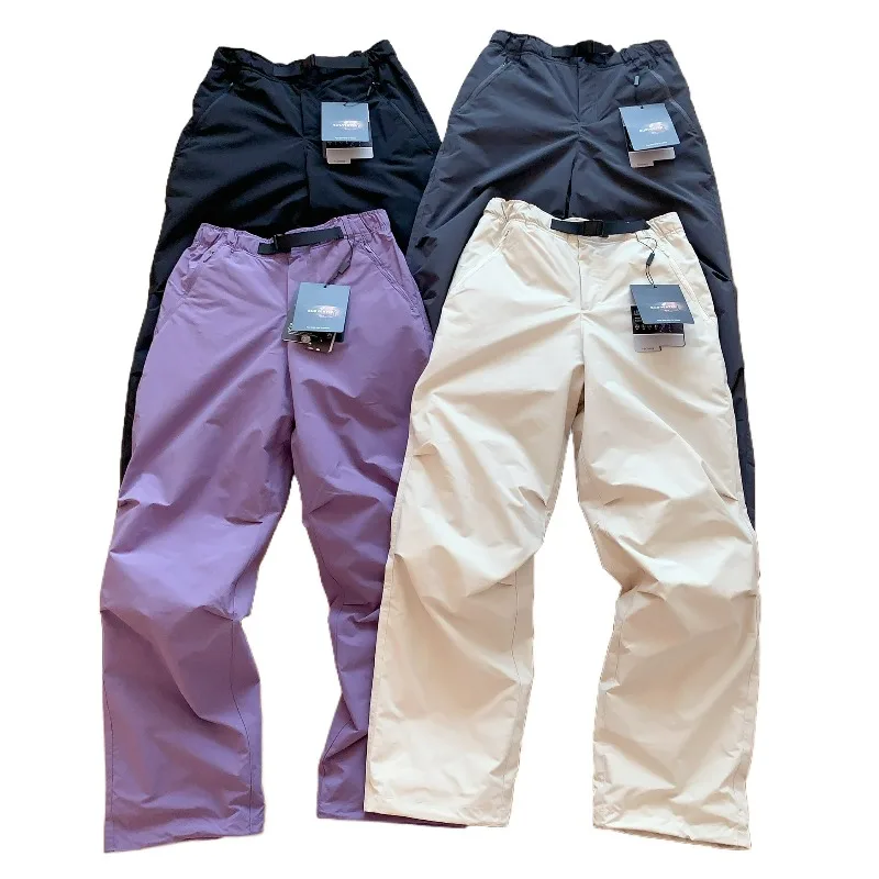 

New Male and Female Couples Windproof Waterproof Velvet Thermal Shock Pants Tied Feet Ski Pants Paratrooper Pants