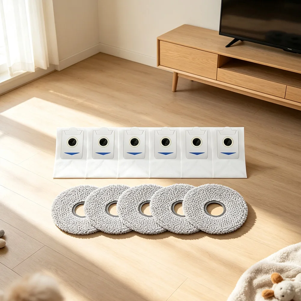 Replacement Dust Bags And Mop Cloth Set For Bosch Spotless Max=BCRDW3B=Series, High Efficiency Filtration And Floor Cleaning=Kit