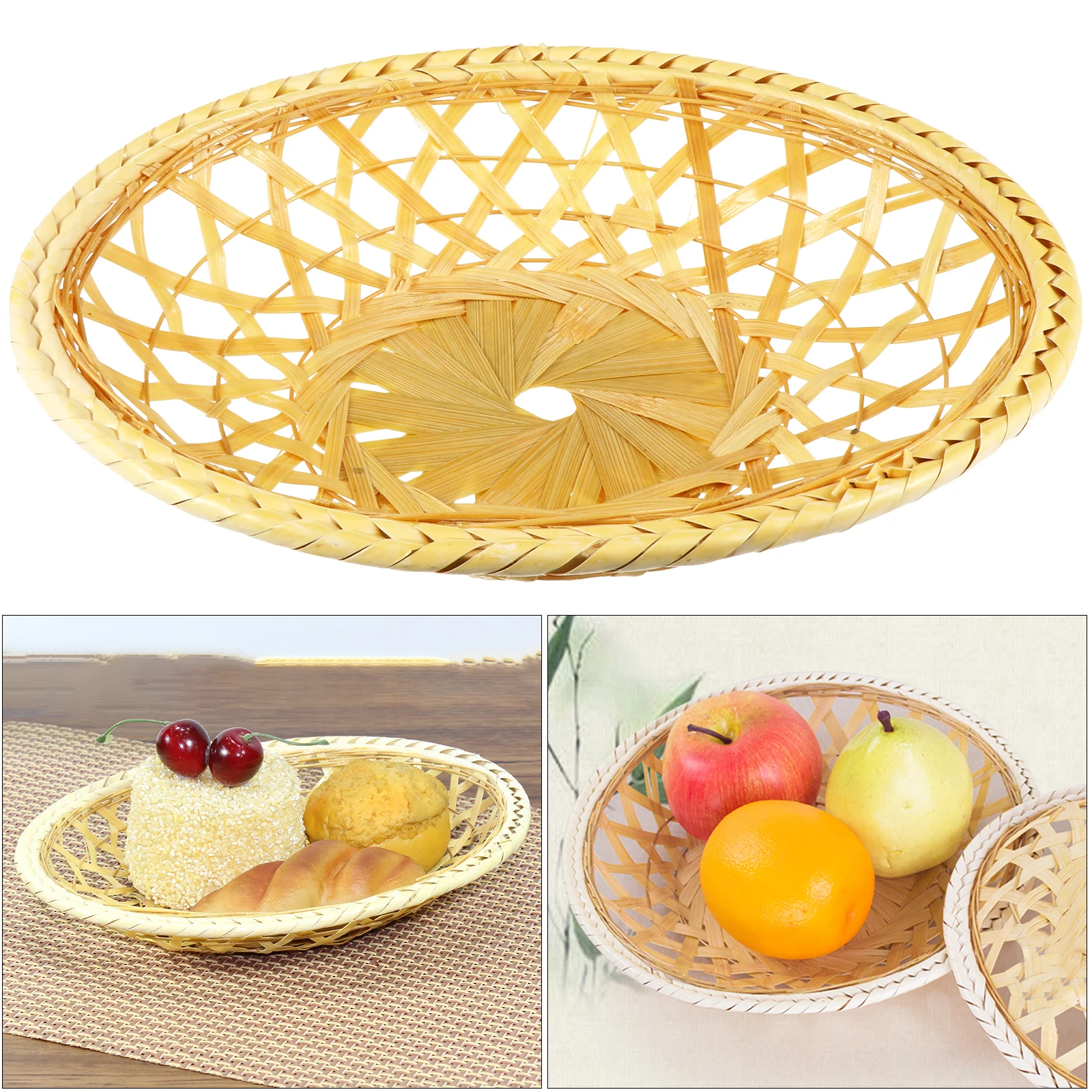 

Bamboo Fruit Basket H woven Eco Friendly Material Storage Decorative Home Kitchen Bread Basket