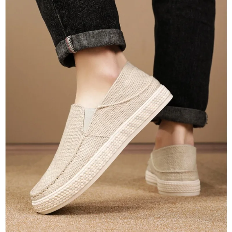 Men's Shoes - Spring/Autumn Casual Comfortable Canvas Shoes, Versatile, Soft Sole, Breathable, Platform Shoes, Single Shoes39-44