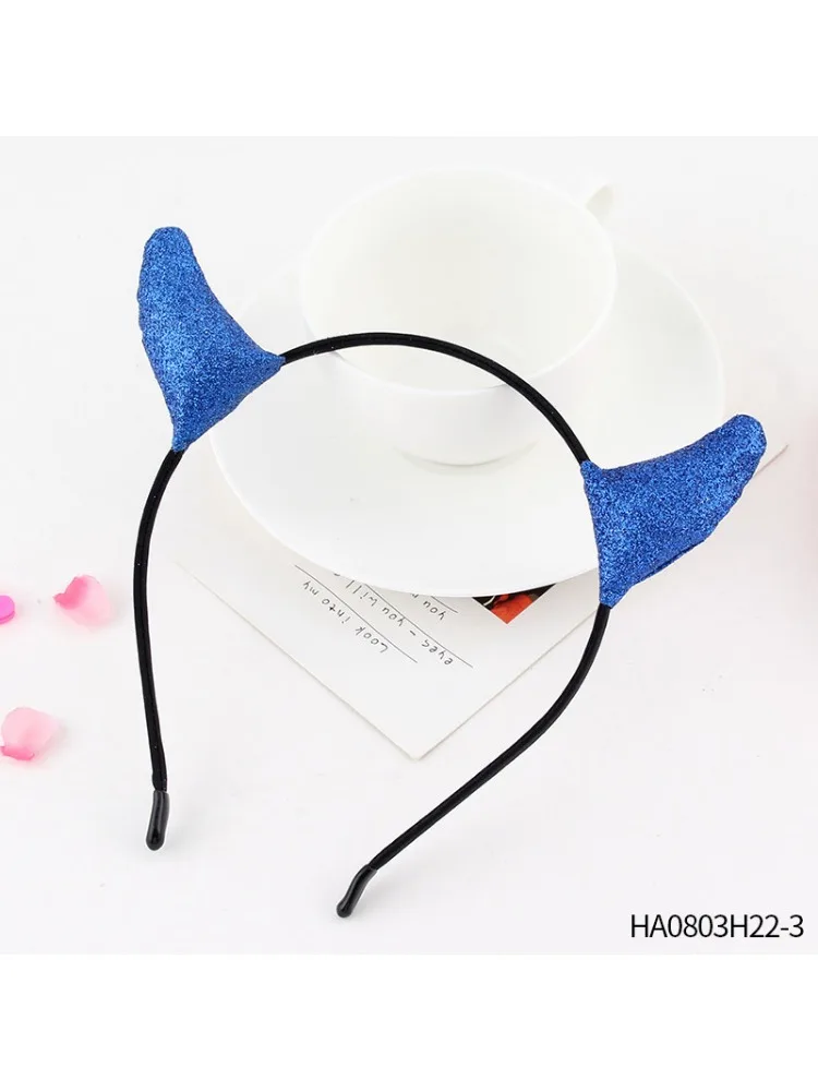 PESENAR świecący diabelski róg opaska czerwony diabelski róg diabeł kostium makijaż na Halloween Cosplay opaska (czerwona) dla mężczyzn i kobiet