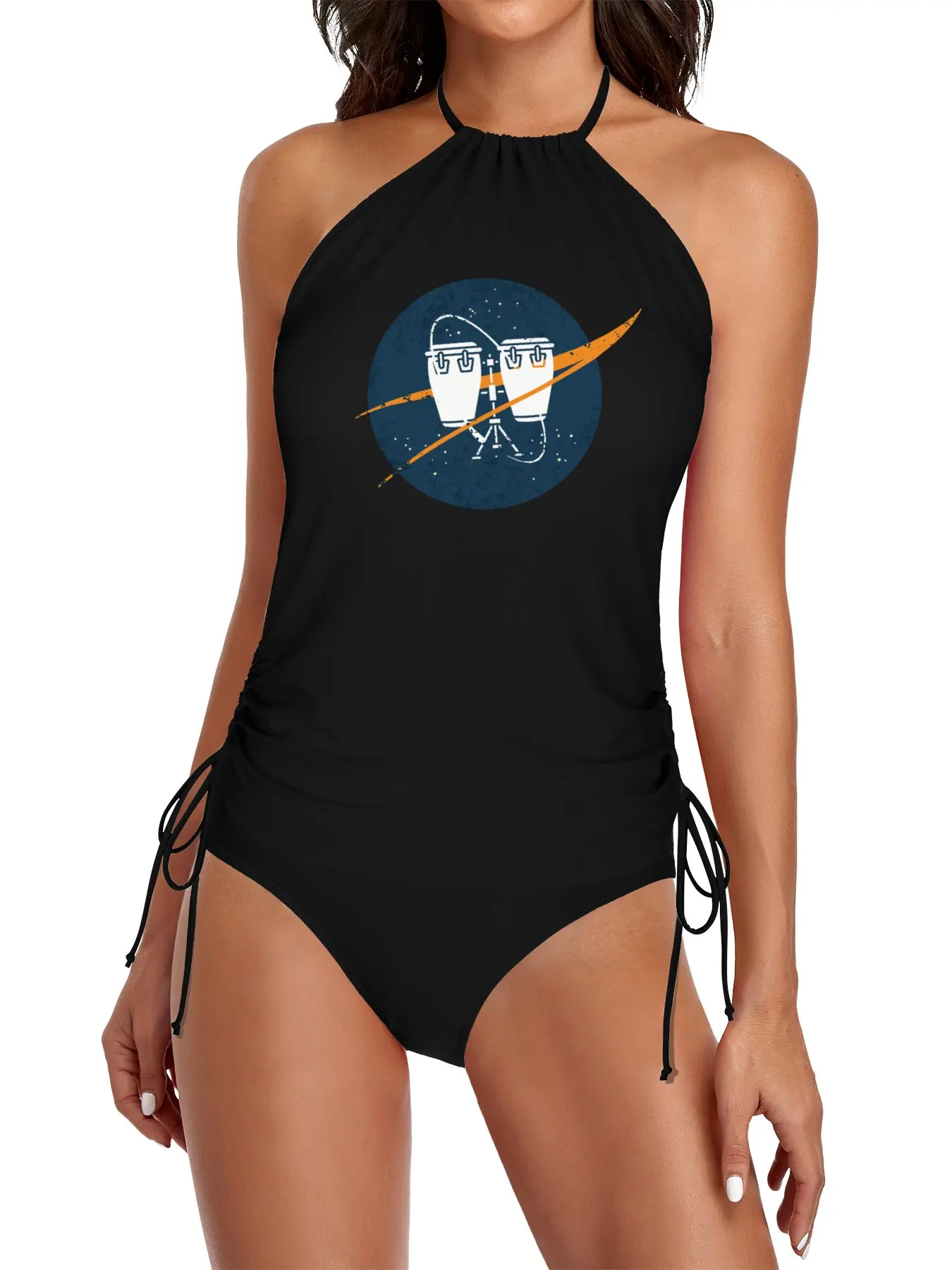 

Conga Space Vintage Split Swimsuit Set Women's summer tunic women's swimwear beach dresses woman Women beachwear