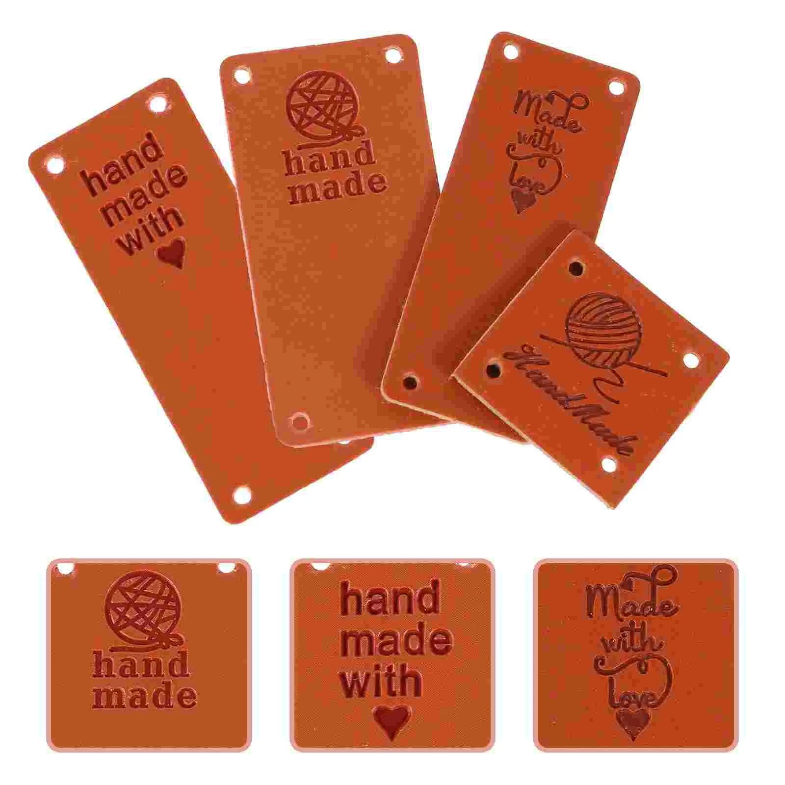 80 Pcs Handmade Label Clothes Hat Tag Clothing DIY Fusible Fleece Jeans Apparel Embossed Name