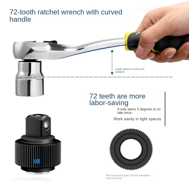 Imagem -03 - Youpin-soquete Ratchet Car Repair Tool Kit Chave Grupo Cabeça Lingueta Chave Inglesa Chave de Fenda Metalworking Profissional