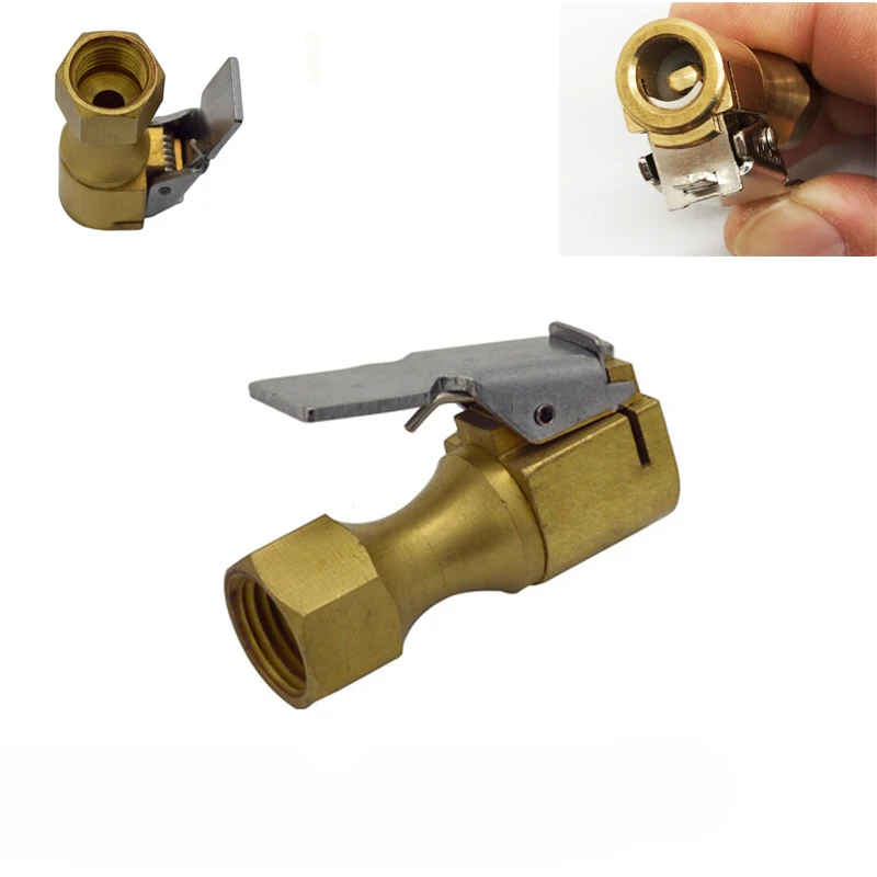 New type of extended car tire pneumatic chuck inflation pump valve plug clamp adapter car brass inflation pump tire wheel valve