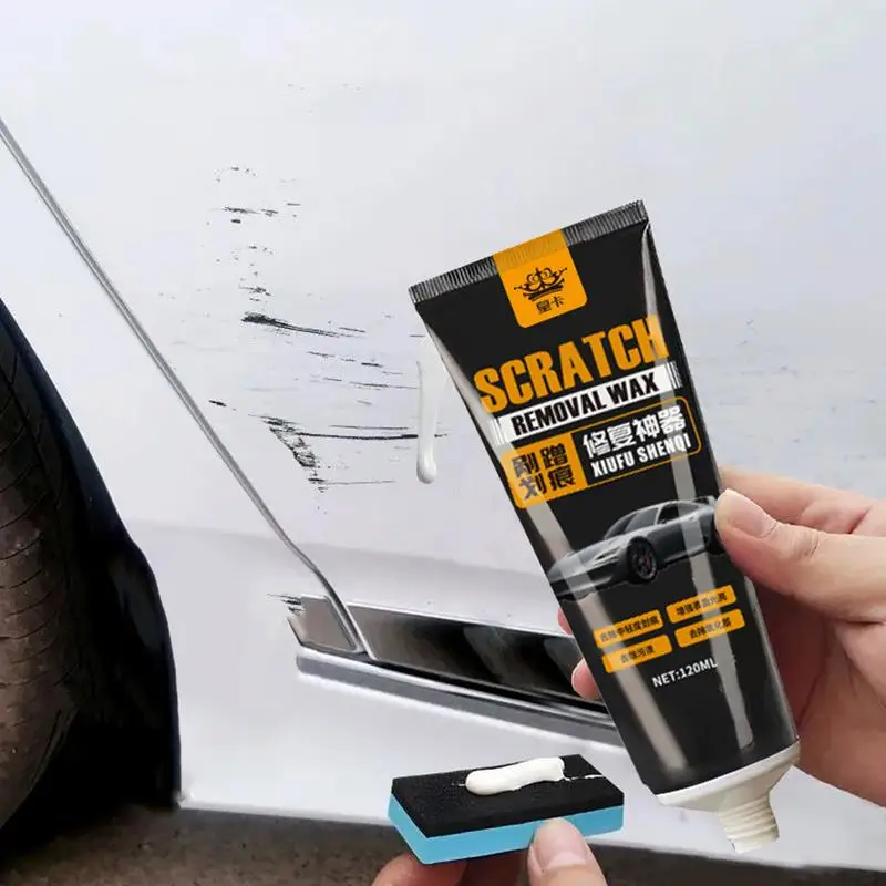 Car Scratch Repair Wax 120ml Remove Surfaces Scratches Repair Wax With Sponge Car Polish Scratch Care Wax Professional Car Paint