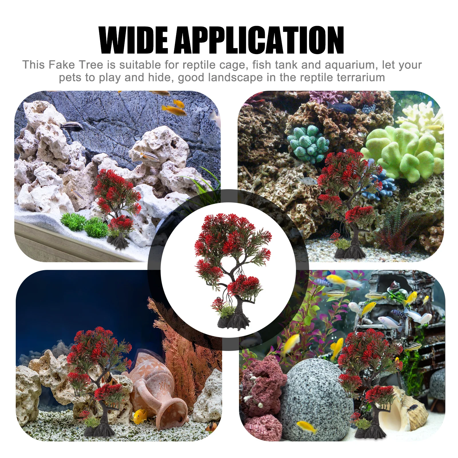 

Realistic Aquarium Tree Decor Plastic Simulation Fish Tank Ornament for Natural Aquatic Environment Enhancement Fish Habitat