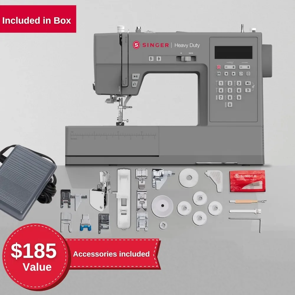 HD6700C Electronic Heavy Duty Sewing Machine with 411 Stitch Applications - Sewing Made Easy