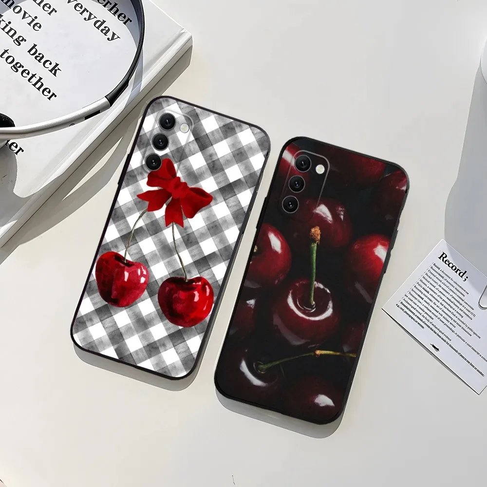 

Cherry Fruit Phone Case For Samsung Galaxy A13,A21s,A22,A31,A32,A52,A53,A71,A80,A91 Soft TPU Protective Cover